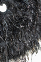 Decoración Kapau En Plumas De Gallo Y Conchas Negras D 50 Cm