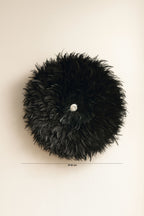 Decoración Kapau En Plumas De Gallo Y Conchas Negras D 50 Cm