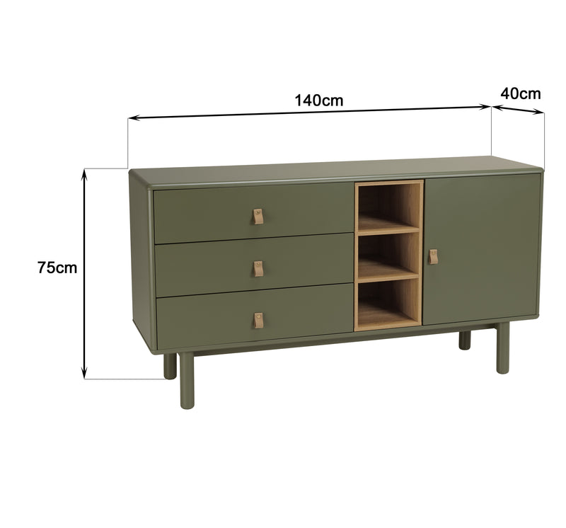 Sillón - Ethan - Verde - Roble claro