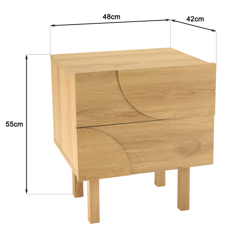 Mesita de noche - Ethan - Roble claro