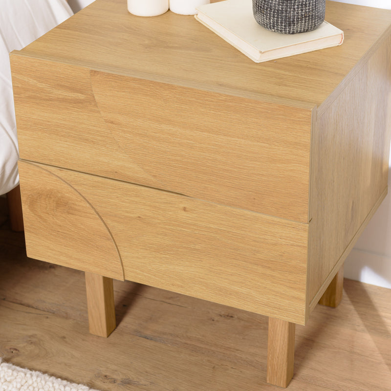 Mesita de noche - Ethan - Roble claro
