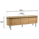 Ethan - Mueble para TV - Roble Claro/Negro