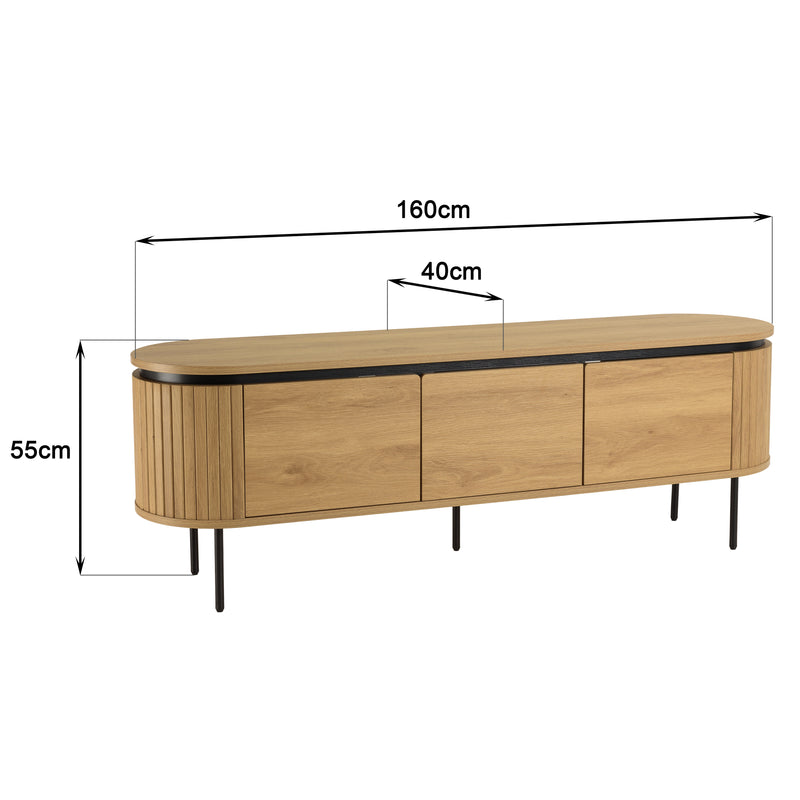 Ethan - Mueble para TV - Roble Claro/Negro