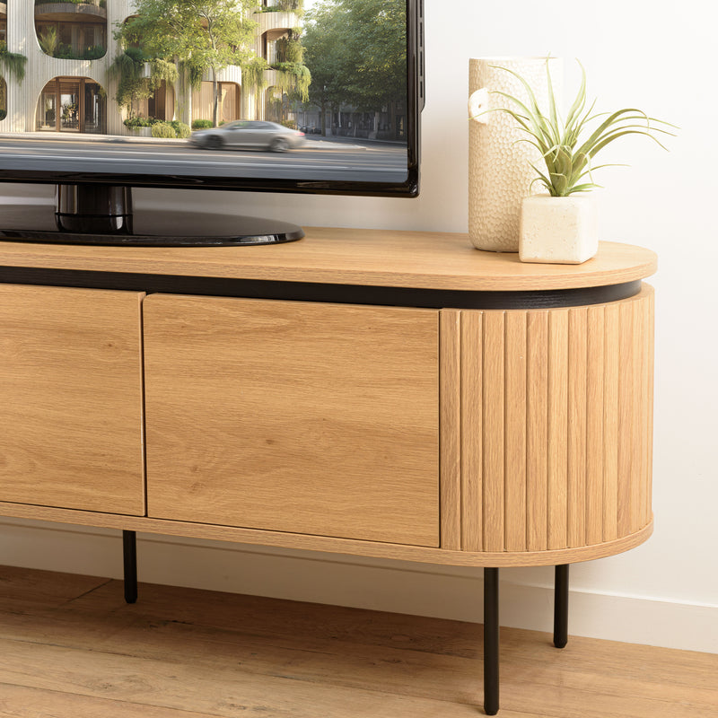 Ethan - Mueble para TV - Roble Claro/Negro