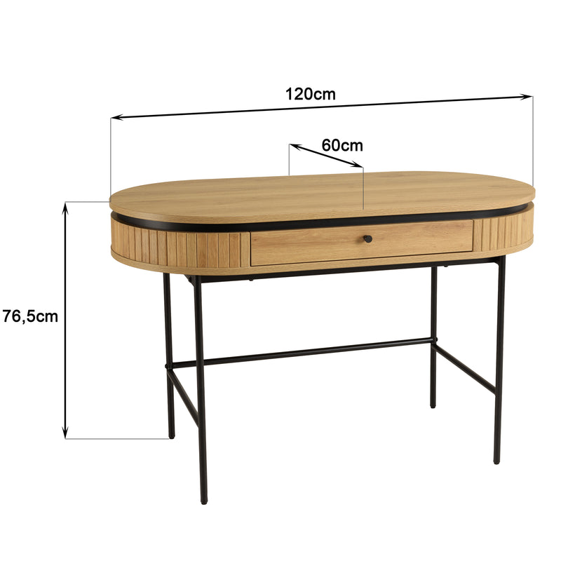 Escritorio - Ethan - Roble claro - Oro