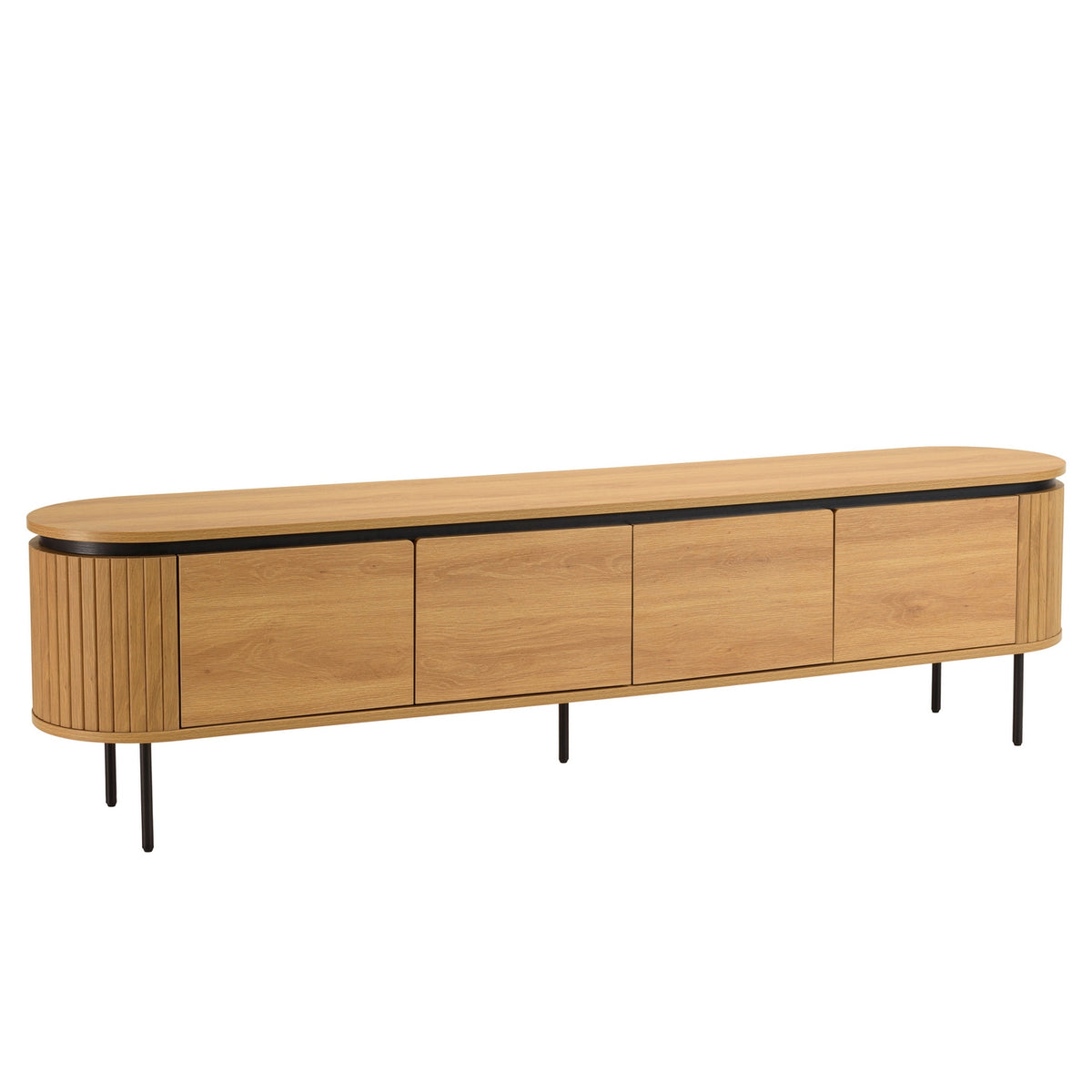 Ethan - TV Unit - Black/Light Oak