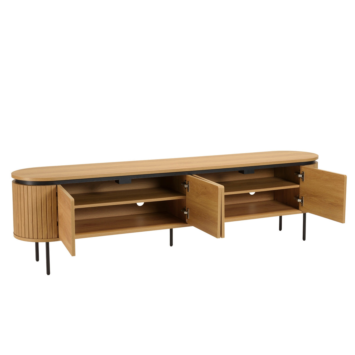 Ethan - TV Unit - Black/Light Oak