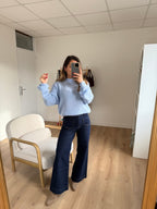 Hortense Crew-Neck Knitted Sweater Glacier Blue