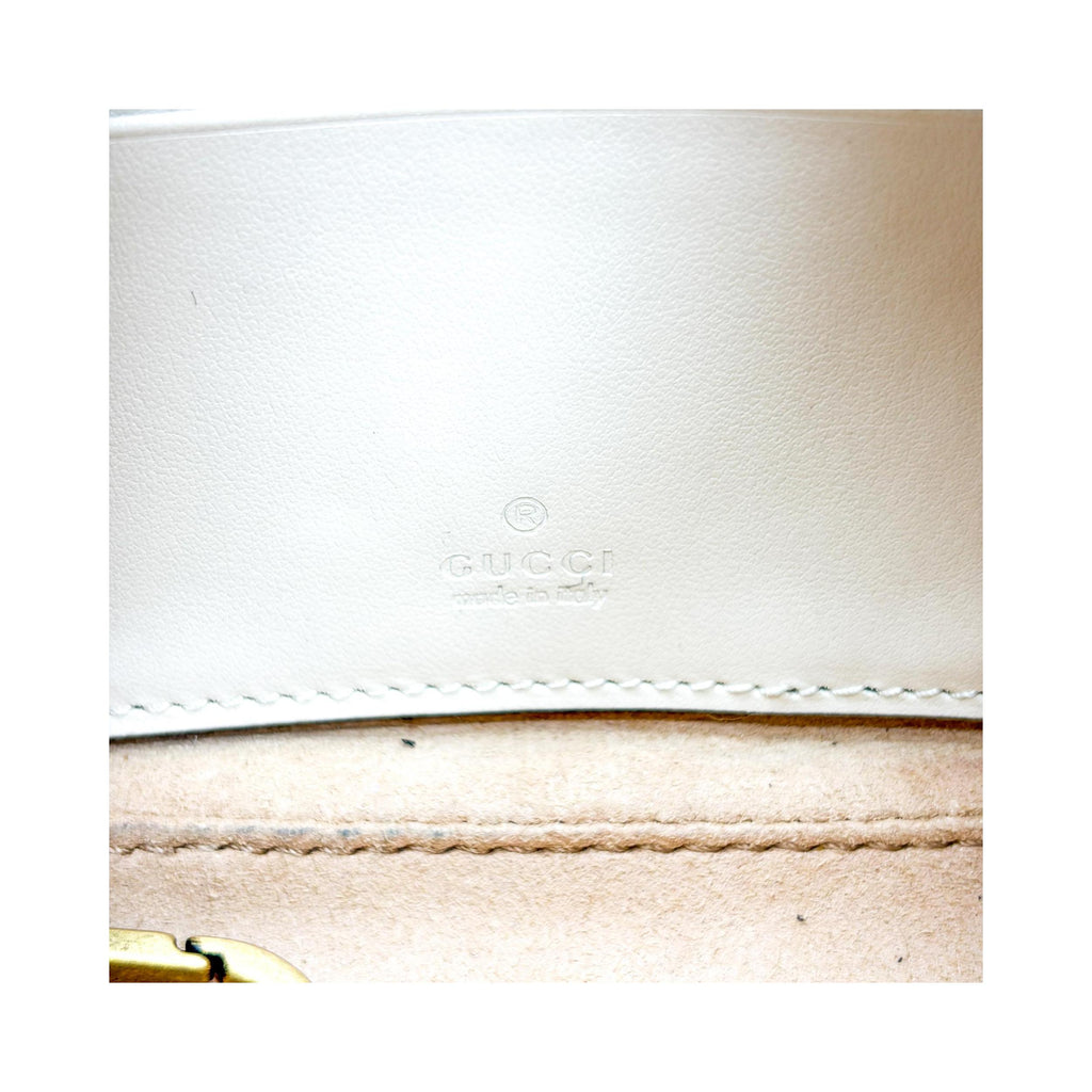Sac Porté Épaule Gucci Gg Marmont Half Moon Hobo Mini Cuir - Blanc