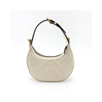 Sac Porté Épaule Gucci Gg Marmont Half Moon Hobo Mini Cuir - Blanc