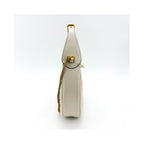 Sac Porté Épaule Gucci Gg Marmont Half Moon Hobo Mini Cuir - Blanc
