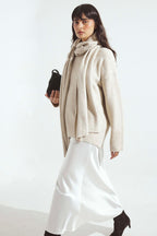 Jupe Satin Midi - Blanc