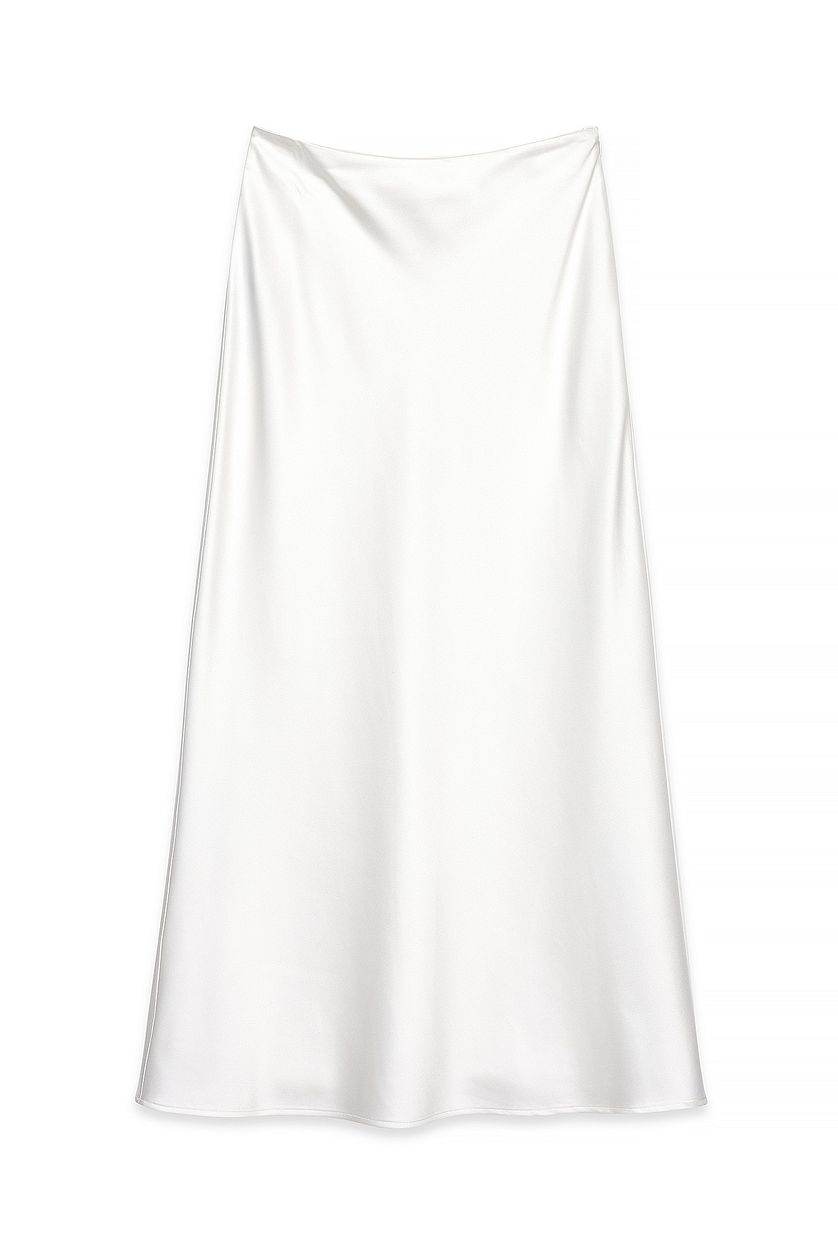 Jupe Satin Midi - Blanc