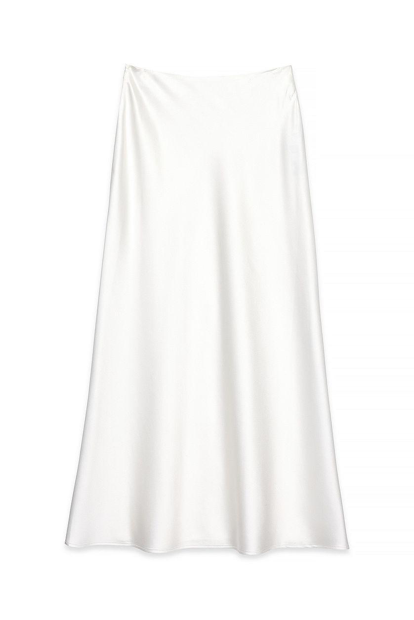 Jupe Satin Midi - Blanc