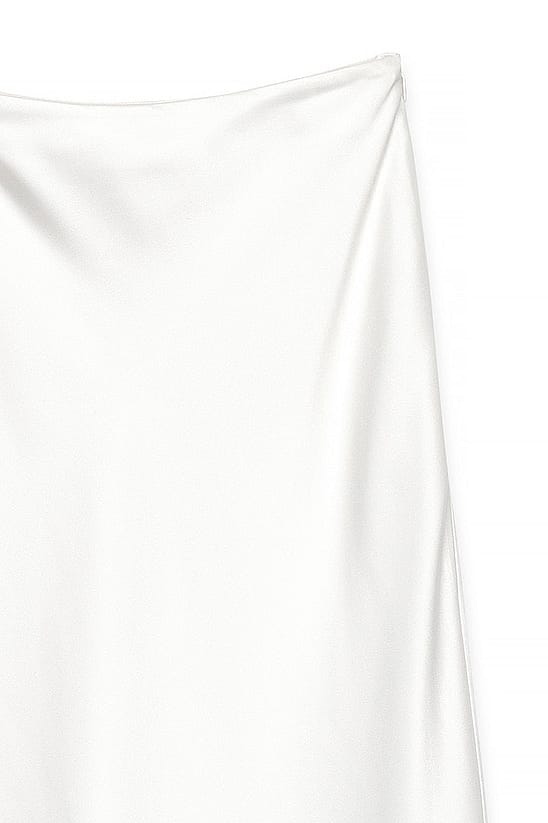 Jupe Satin Midi - Blanc