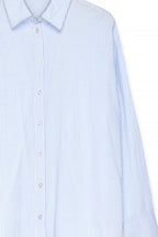 Seersucker Long Sleeve Shirt - Blue Striped