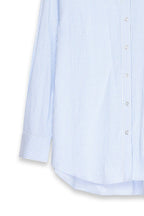 Seersucker Long Sleeve Shirt - Blue Striped