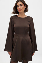 Robe Open Back Mini - Marron