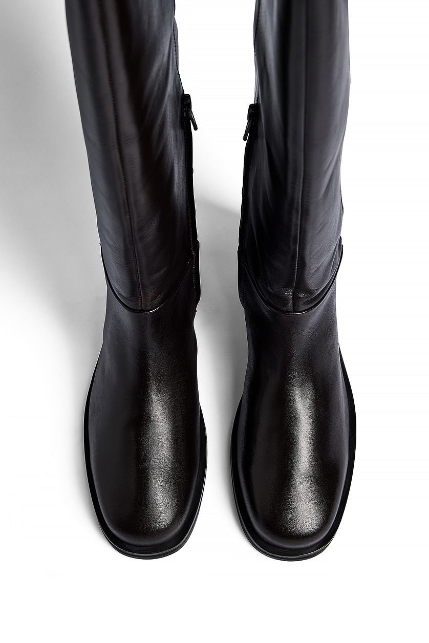 Bottes Squared Toe Leather - Marron