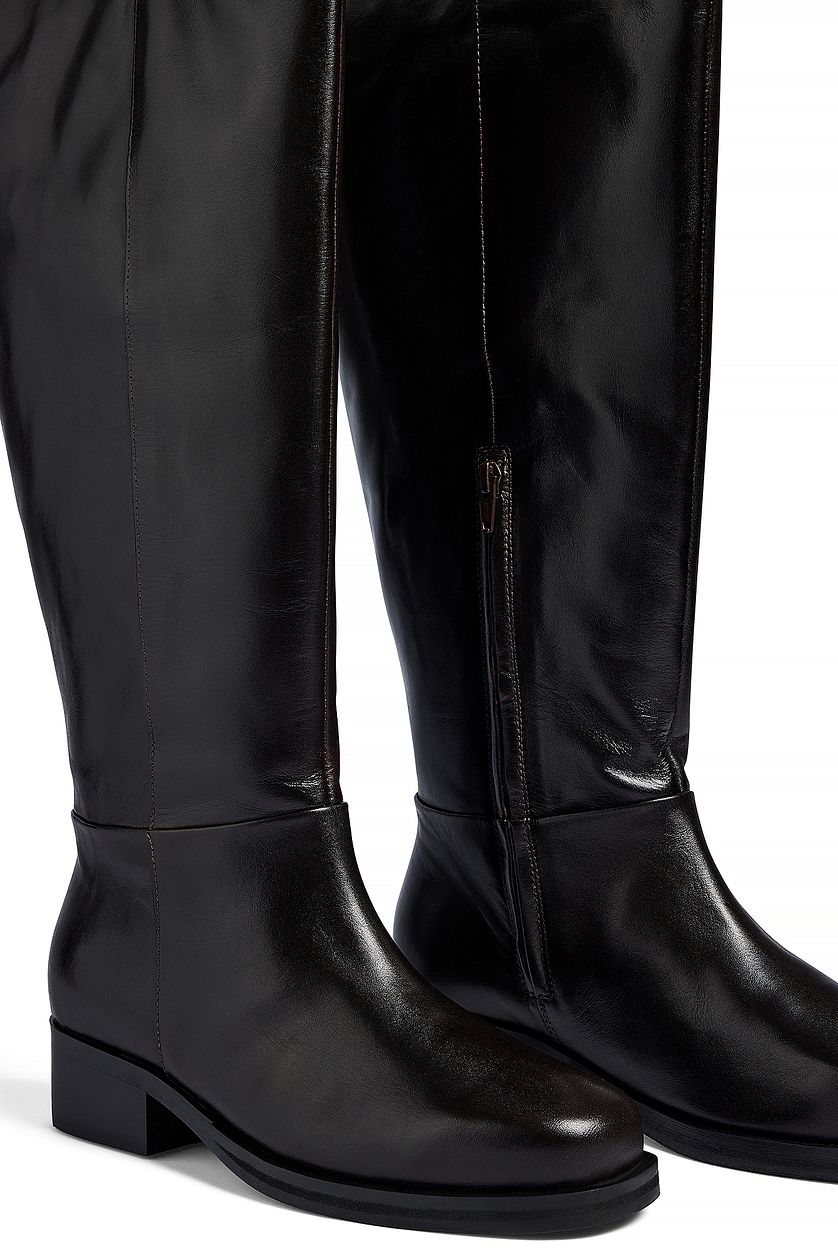 Bottes Squared Toe Leather - Marron