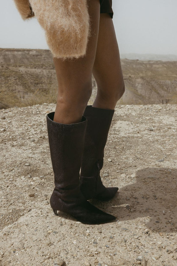 Bottes Knee High Leather - Marron
