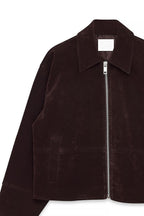 Veste Faux Suede Zip - Marron Foncé