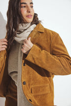 Blazer Oversized Suede - Marron Moyen