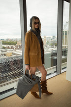Blazer Oversized Suede - Marron Moyen