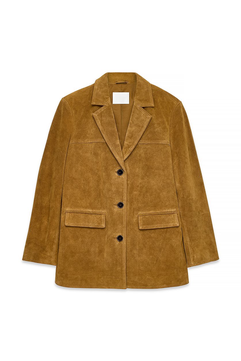 Blazer Oversized Suede - Marron Moyen