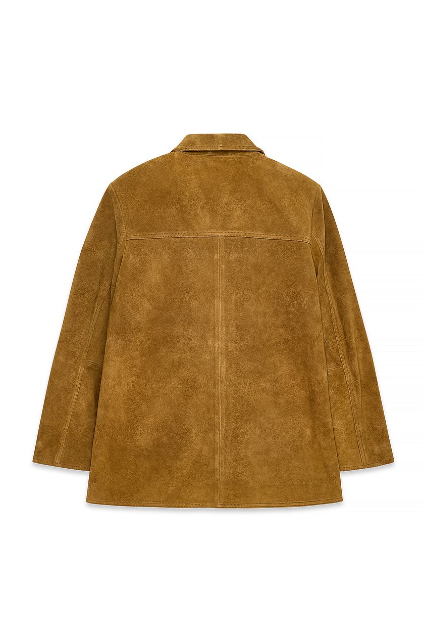 Blazer Oversized Suede - Marron Moyen