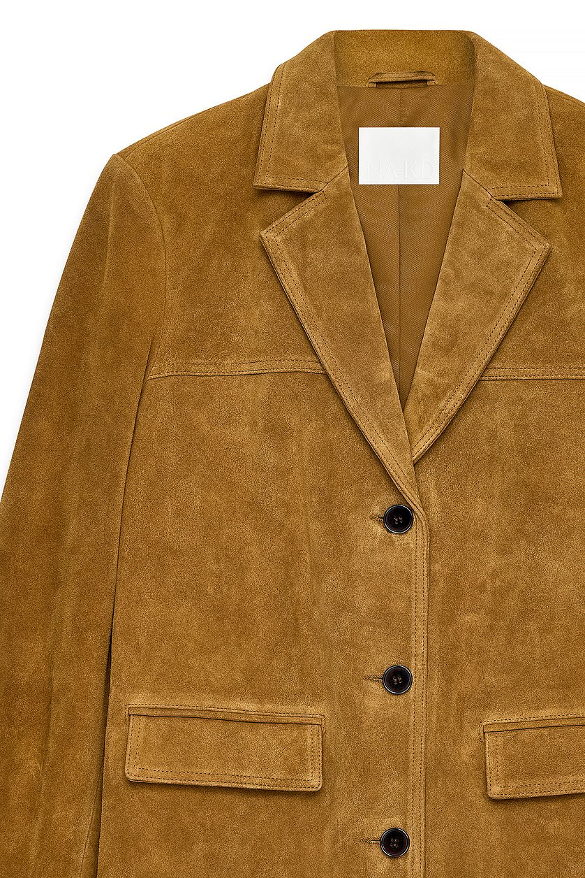 Blazer Oversized Suede - Marron Moyen