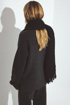 Pull Knitted Seam Detail Wool Blend - Gris Chiné Foncé