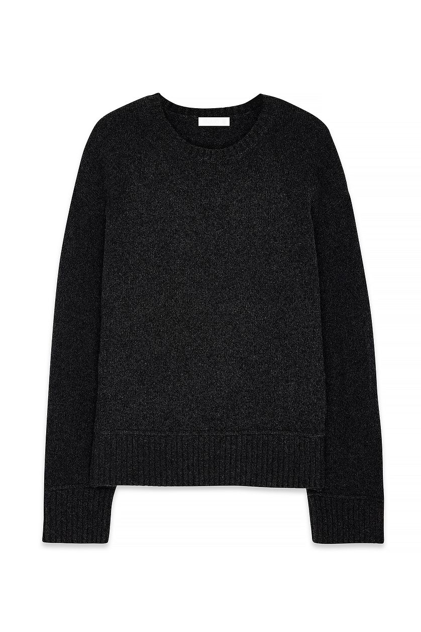 Pull Knitted Seam Detail Wool Blend - Gris Chiné Foncé
