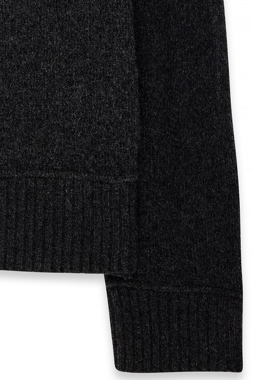 Pull Knitted Seam Detail Wool Blend - Gris Chiné Foncé