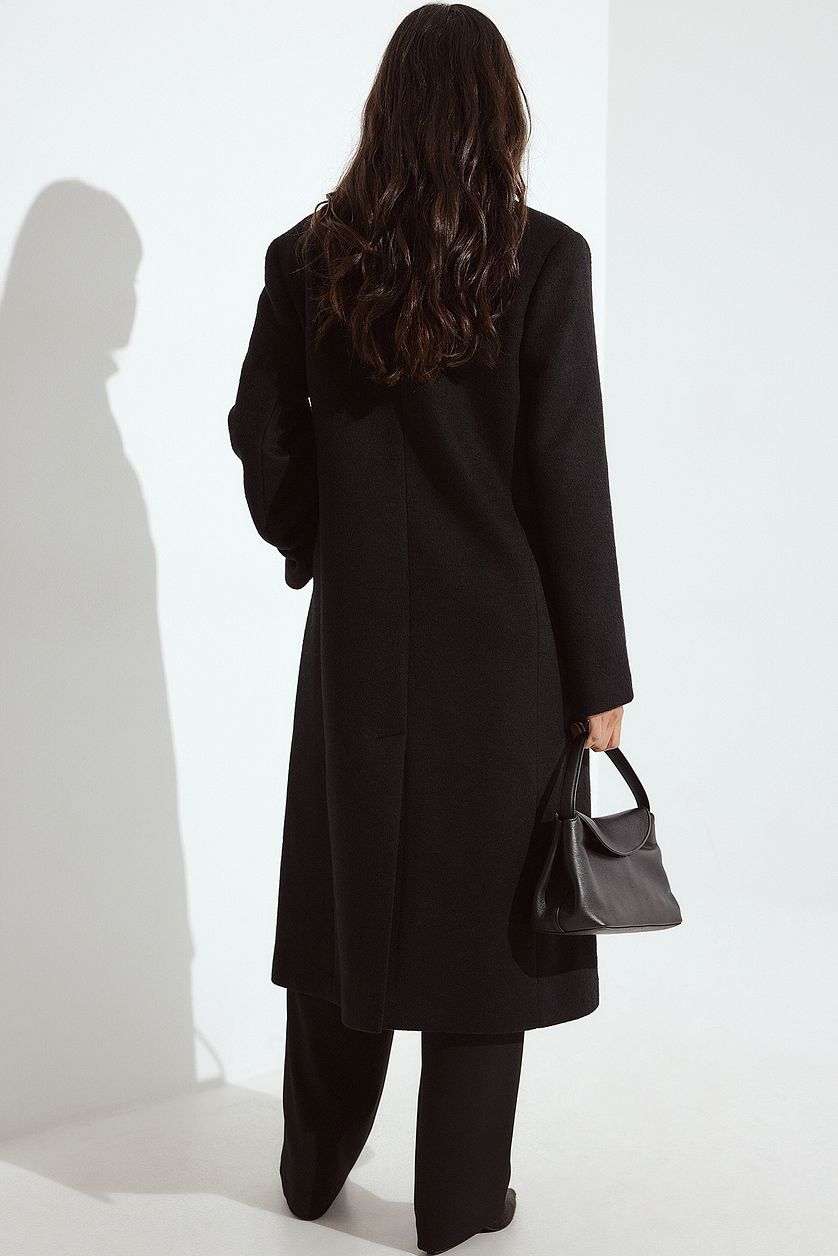 Cappotto High Neck Wool Blend - Nero