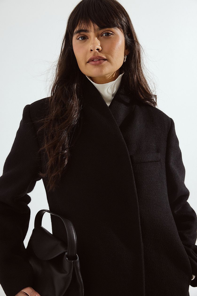 Cappotto High Neck Wool Blend - Nero