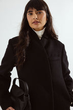 Cappotto High Neck Wool Blend - Nero