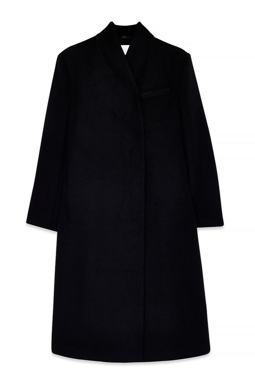 Cappotto High Neck Wool Blend - Nero