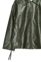 Giacca in PU con dettagli zip - Verde scuro