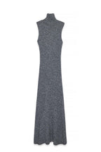 Robe Knitted Wool Blend Turtleneck Maxi - Gris Foncé