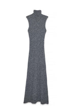 Robe Knitted Wool Blend Turtleneck Maxi - Gris Foncé