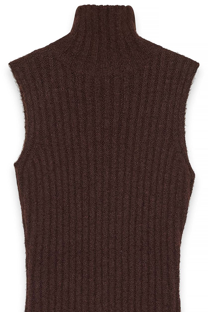 Robe Knitted Wool Blend Turtleneck Maxi - Marron Chaud