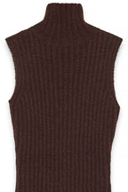 Robe Knitted Wool Blend Turtleneck Maxi - Marron Chaud