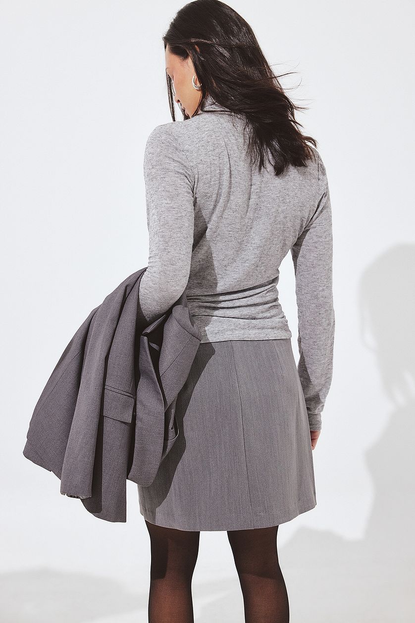 Heavy Wrap Mini Skirt - Grey