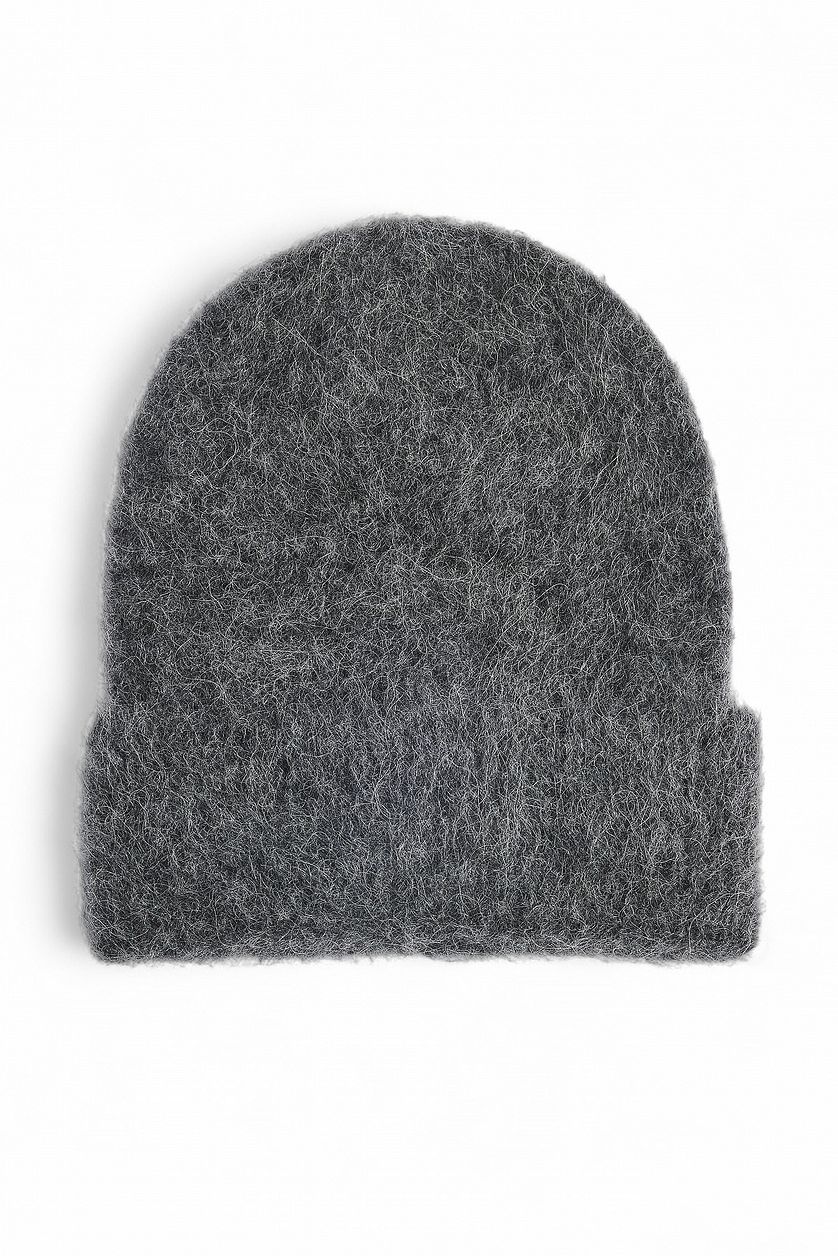 Bonnet Alpaca Blend Hairy - Gris Foncé