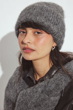 Bonnet Alpaca Blend Hairy - Gris Foncé