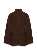 Veste Waist Detail Faux Suede - Marron