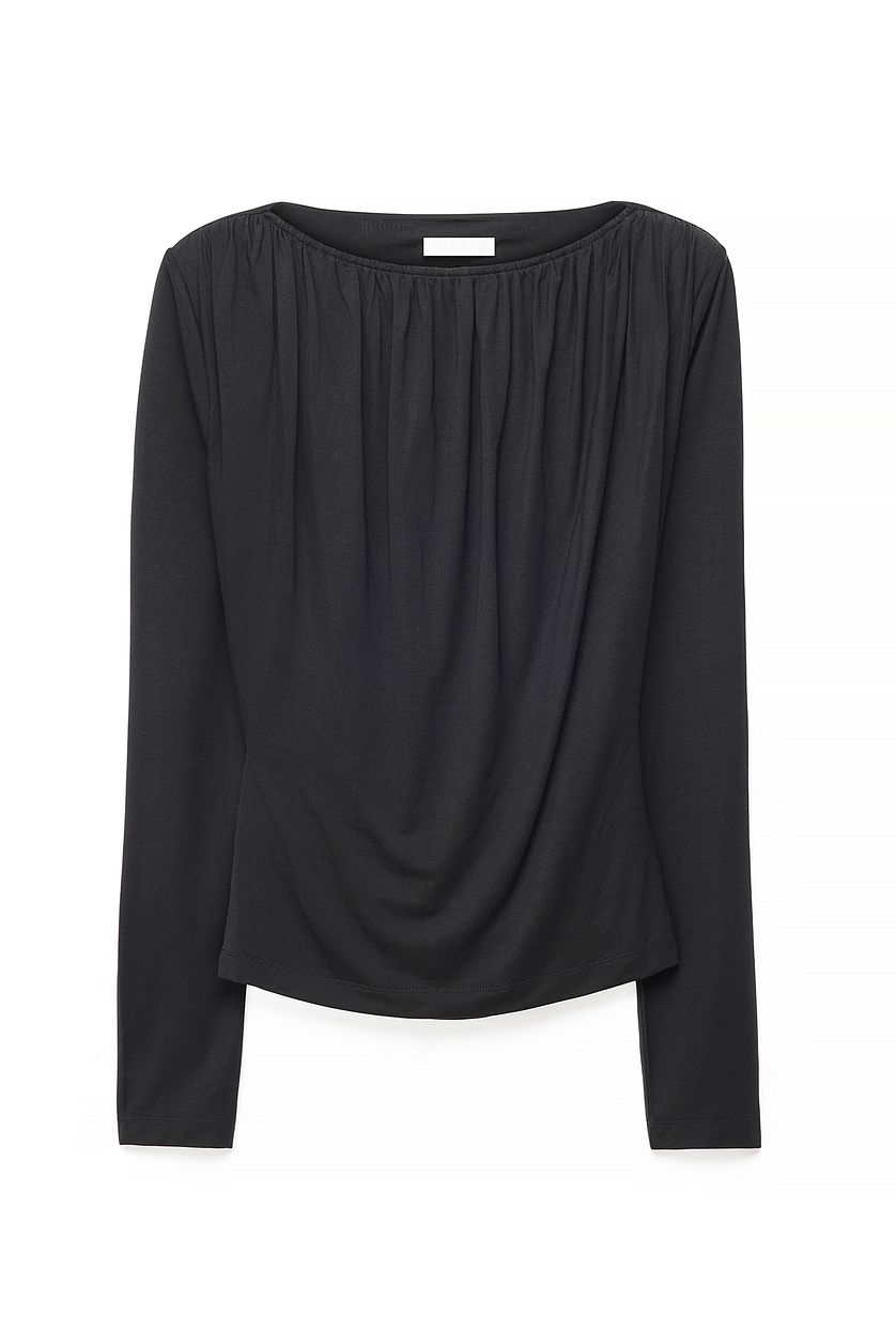 Top Lyocell Deep Back Draped - Noir