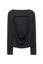 Top Lyocell Deep Back Draped - Noir