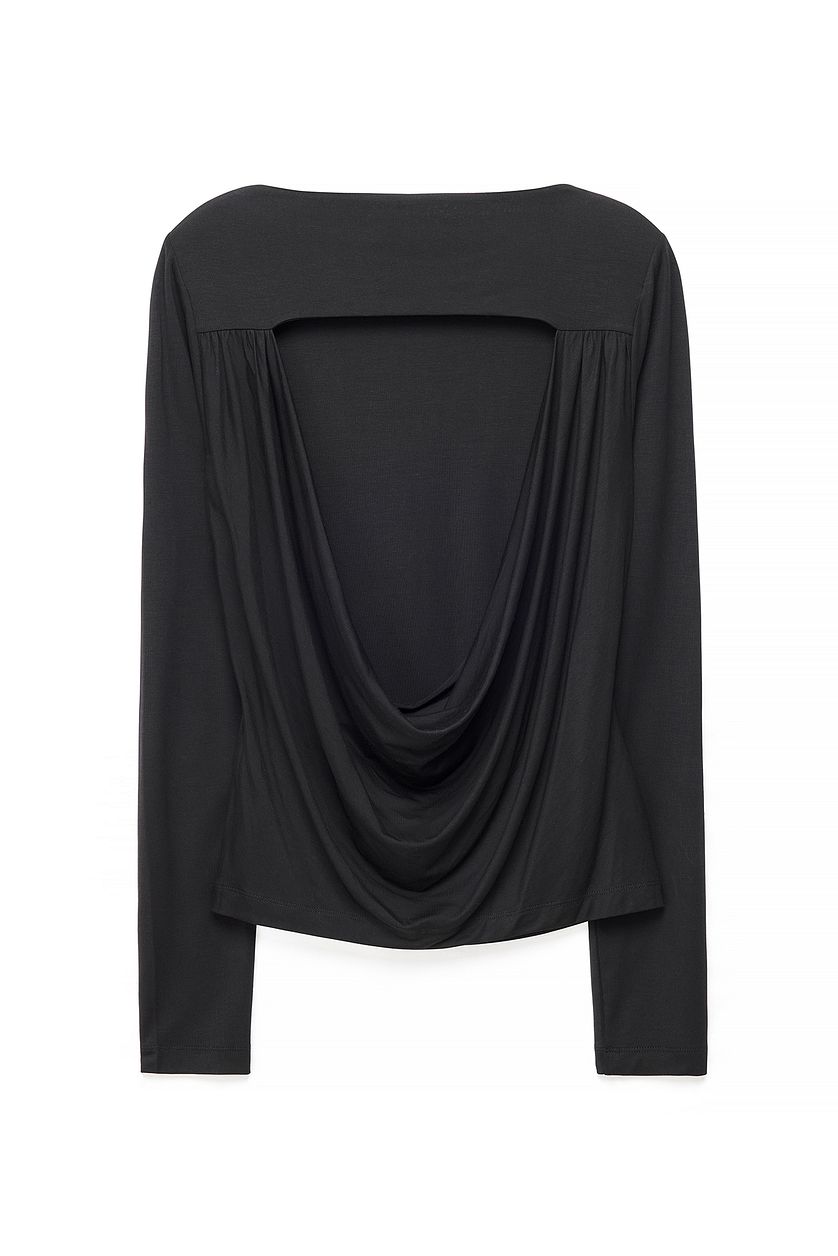 Top Lyocell Deep Back Draped - Noir